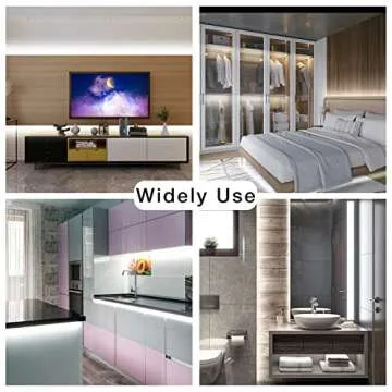 DAYBETTER COB LED Strip, 16.4 ft White LED Strip Lights, Dimmable LED Light Strip 6500K Bright Daylight White, 24V, 1600LEDs, 2835 Flexible LED Tape Light for TV, Bedroom, Kitchen Cabinet, Closet