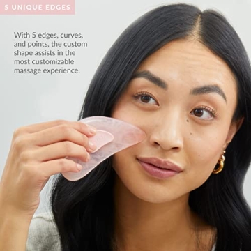 PMD Beauty Gua Sha - Rose Quartz Massaging Tool for Skin Care