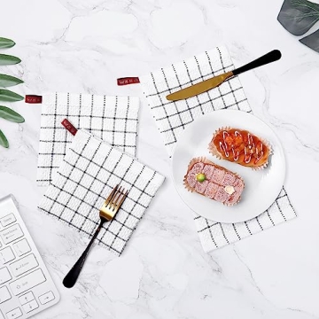 Fintale 100% Cotton Dish Cloths - Absorbent Kitchen Towels - 6 Pack