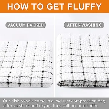 Fintale 100% Cotton Dish Cloths - Absorbent Kitchen Towels - 6 Pack