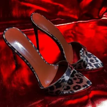 Frankie Hsu Leopard Print Sexy Stiletto Sandals for Women