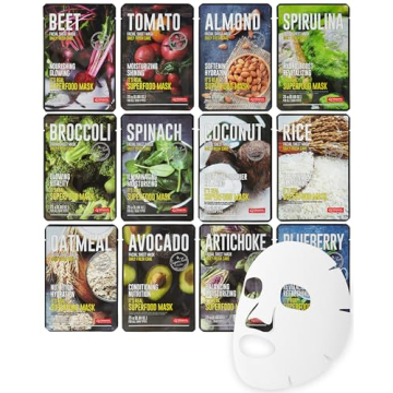 DERMAL Super Food Face Masks - 12 Pack for Radiant Skin
