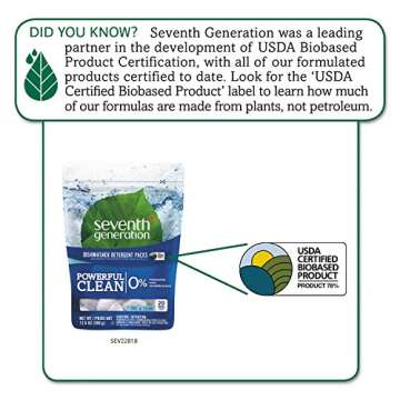 Seventh Generation Dishwasher Detergent Pods, Blasts Away Stuck-On Food, Free & Clear, 20 Pods