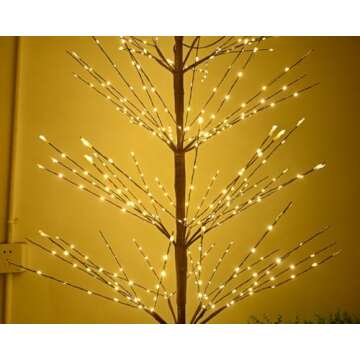 Leruckdite Birch Tree Light 7 Feet 736L LED Artificial Tree Christmas Decorations Lighted Tree for H...