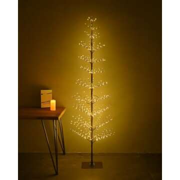 Leruckdite Birch Tree Light 7 Feet 736L LED Artificial Tree Christmas Decorations Lighted Tree for Home Party Festival and Outdoor Use Warm White