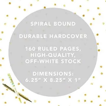 Graphique Designer Notebooks - "Do More of What Makes You Sparkle" - Spiral Bound Writing Journals for Offices, Schools, Classrooms, and More - Hard Cover with 160 Ruled Pages (6.25" x 8.25")