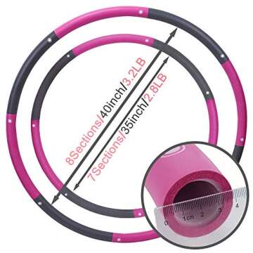 ANATYU Weighted hoop for Woman and Man Exercise Removable Multiple Assembly Design Professional Fitness Hoop Brings Perfect Figure