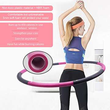ANATYU Weighted hoop for Woman and Man Exercise Removable Multiple Assembly Design Professional Fitness Hoop Brings Perfect Figure