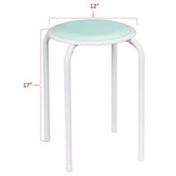 Fat Catalog Stacking Stools with Padded Seats for Kids and Adults, 17" Standard Height Portable Nesting Padded Classroom Stools, Pastel, Pack of 5