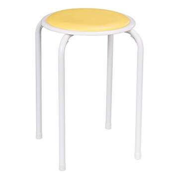 Fat Catalog Stacking Stools with Padded Seats for Kids and Adults, 17" Standard Height Portable Nesting Padded Classroom Stools, Pastel, Pack of 5