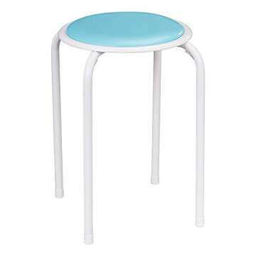 Fat Catalog Stacking Stools with Padded Seats for Kids and Adults, 17" Standard Height Portable Nesting Padded Classroom Stools, Pastel, Pack of 5