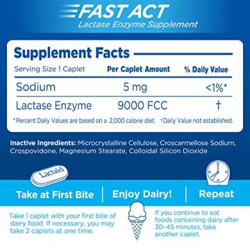 Lactaid Fast Act Caplets for Lactose Intolerance Relief