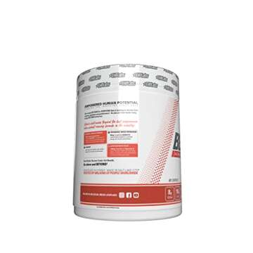 EHP Labs Beyond BCAA Powder Amino Acids Post Workout Recovery - BCAAs Essential Amino Acids EAA Supplements Powder - 10g Amino Acids Supplement for Muscle Recovery - 60 Servings (Peach Candy Rings)