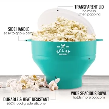 Zulay Microwave Popcorn Popper - Perfect Family Snack Bowl