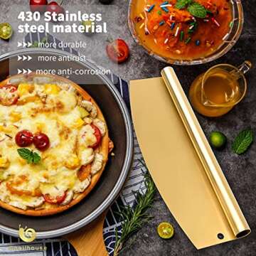 Snailhouse Gold Pizza Cutter Rocker - Effortless Pizza Slicing