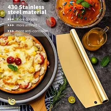 Snailhouse Gold Pizza Cutter Rocker - Effortless Pizza Slicing