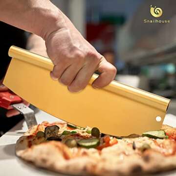 Snailhouse Gold Pizza Cutter Rocker - Effortless Pizza Slicing