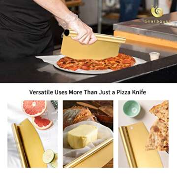 Snailhouse Gold Pizza Cutter Rocker - Effortless Pizza Slicing