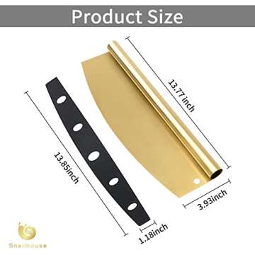 Snailhouse Gold Pizza Cutter Rocker - Effortless Pizza Slicing