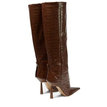 Goolita Comfortable Fold Over Knee High Boots for Women