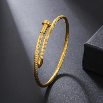 A D. ALLEN 18K Gold Plated Love Bracelet Set for Women