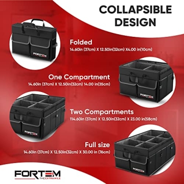 FORTEM Car Trunk Organizer with Cooler for Ultimate Car Storage