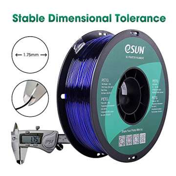 eSUN 1.75mm PETG Blue Filament for 3D Printers 1kg