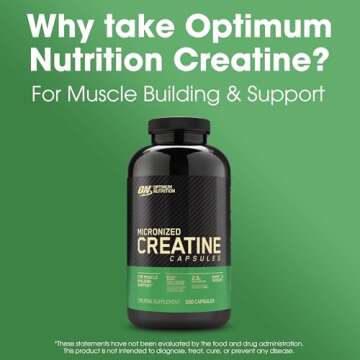 Optimum Nutrition Micronized Creatine Monohydrate Capsules, Keto Friendly, 2500mg, 300 Capsules (Packaging May Vary)