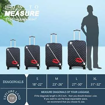 Explore Land Travel Luggage Cover for 27-30 Inch Suitcases