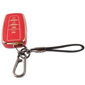 Stylish Toyota Key Fob Cover with Leather Keychain - 360 Degree Protection