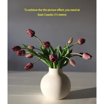 ANNIE&PANDA Real-Touch Mauve Artificial Tulip Flowers