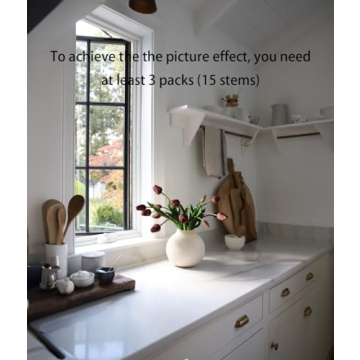 ANNIE&PANDA Real-Touch Mauve Artificial Tulip Flowers