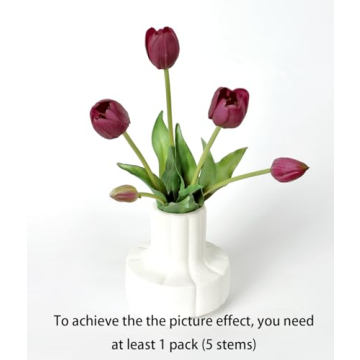 ANNIE&PANDA Real-Touch Mauve Artificial Tulip Flowers