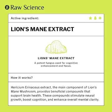Organic Lions Mane Supplement Extract - Liquid Nootropics Brain Support Supplement - Lion Mane for E...