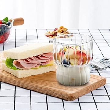 Aemygo 4 Pcs Ribbed Drinking Glasses Set - Elegant Drinkware