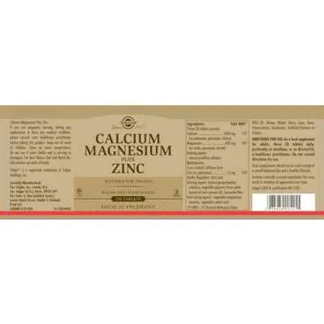 Solgar Calcium Magnesium Zinc Tablets - Superior Bone Support & Wellness