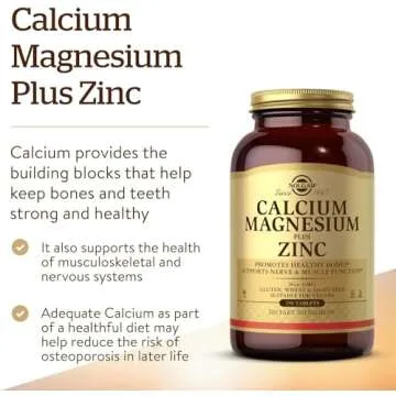 Solgar Calcium Magnesium Zinc Tablets for Bone Health