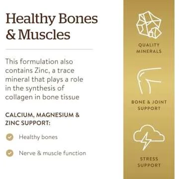 Solgar Calcium Magnesium Zinc Tablets for Bone Health