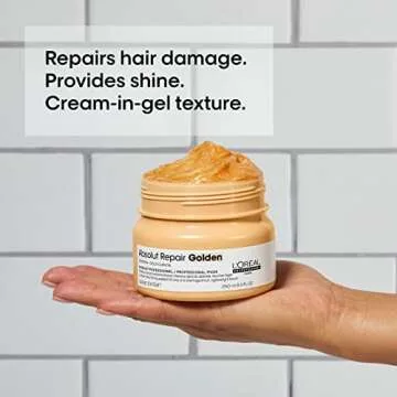 L'Oreal Professionnel Absolut Repair Golden Mask - Repairs Damage & Provides Shine For Fine to Medium, Dry, & Damaged Hair With Quinoa & Proteins