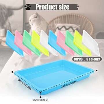 10pcs Kitten Litter Boxes - Colorful, Durable, Easy to Clean!  