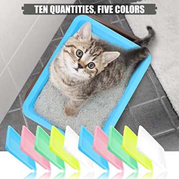 10pcs Colorful Kitten Litter Boxes for Easy Cleanup