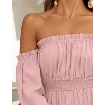 ZESICA Pink Off Shoulder Maxi Dress for Every Occasion