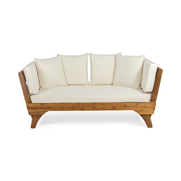 Christopher Knight Home Patrick Outdoor Acacia Wood Expandable Daybed with Water Resistant Cushions,...