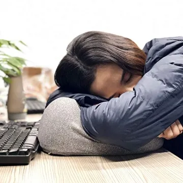 MLVOC Travel Pillow 100% Pure Memory Foam Neck Pillow, Comfortable & Breathable Cover, Machine Washable, Airplane Travel Kit with 3D Sleep Mask, Earplugs, and Luxury Bag,Standard (Grey)