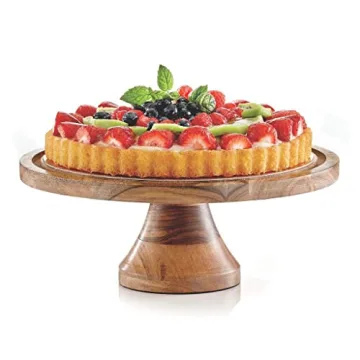 Royalty Art 4-in-1 Cake Stand with Dome, Cheese Board, Covered Platter, and Serving Tray for Pastries, Pies, Appetizers, and Holiday Treats, Decorative Kitchen Server and Display