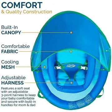 SwimWays Baby Spring Float with Adjustable Canopy and Sun Protection