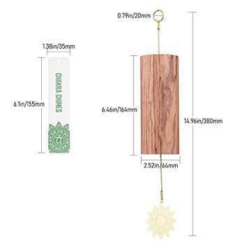 Mowind Chakra Chimes Natural Bamboo Wind Chimes Meditation Chord Windchime Wind Bell for Home Decoration Zen Mindfulness Heart Chakra