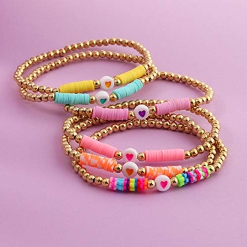 Colorful 6-Pc Gold Beaded Bracelet Set for Women