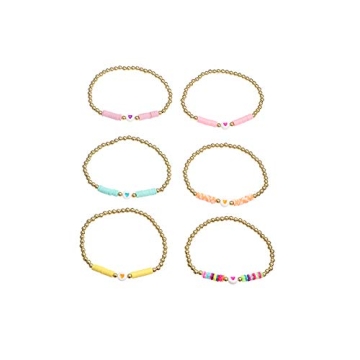 Colorful 6-Pc Gold Beaded Bracelet Set for Women