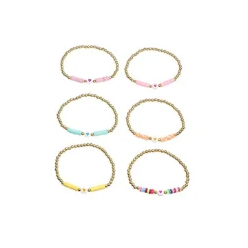 Colorful 6-Pc Gold Beaded Bracelet Set for Women